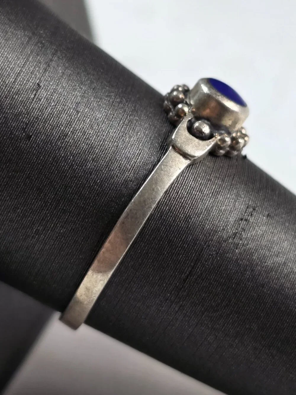 Womens Vintage Estate Sterling Silver Southwestern Lapis Ring 1.8g E627